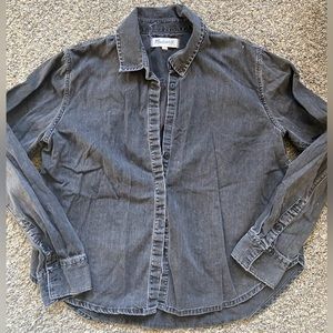 Madewell Black Linen Button Down